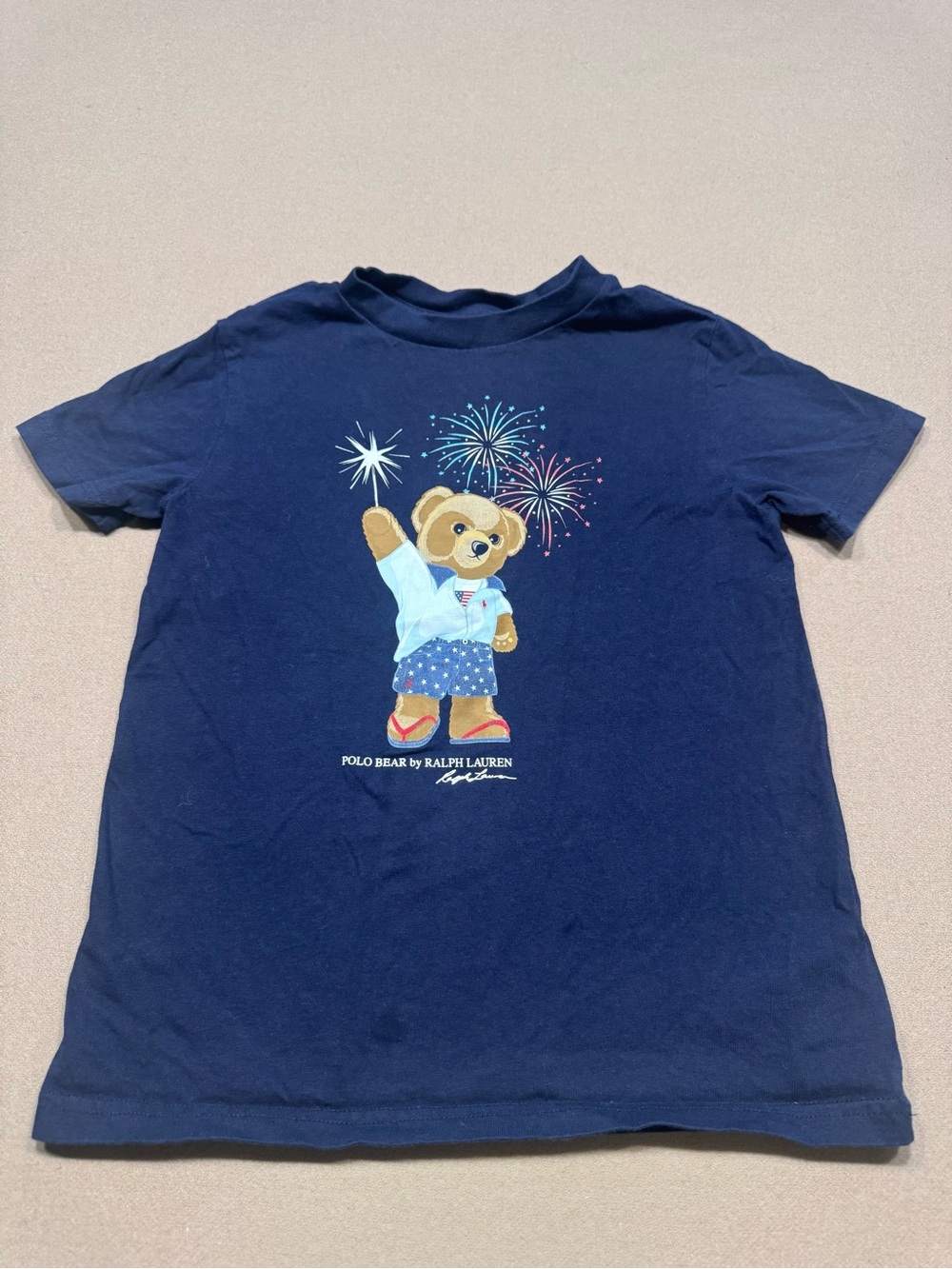 Polo Ralph Lauren Boys Polo Bear Fireworks Graphic T-Shirt